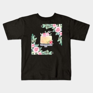 Watercolor Cake in floral frame | Greeting Card Kids T-Shirt